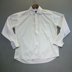 Bruno Conte Men's Long Sleeve Button Up French Cuff Dress Shirt Size 16.5-34/35